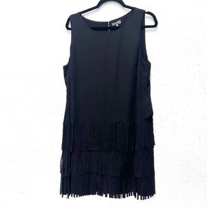Vince  Camuto Black Sheath Mini Dress Scoop Neck Sleeveless L